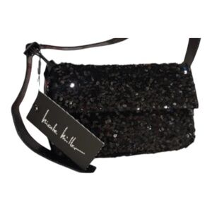 NWT-NICOLE MILLER-BLACK SEQUIN HANDBAG